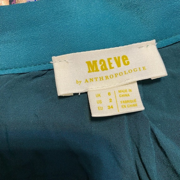 {Maeve by Anthropologie} Metallic Pleated Midi Skirt | Floral Printed Panel ~ 2 - Picture 6 of 16